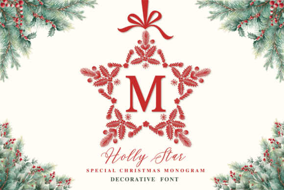 Holly Star Monogram Font