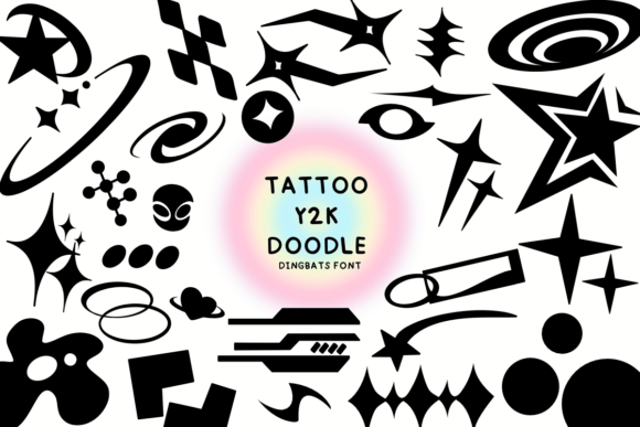 Tattoo Y2k Doodle: A Playful Display Font for Web Design